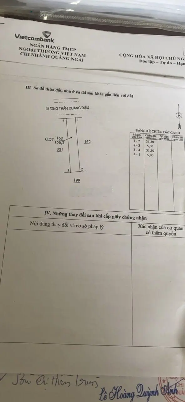 Bán MT KD đường Trần Quang Diệu, TP Quảng Ngãi. DT 1000m2, MT 11.5m, đường 10m, đang kinh doanh