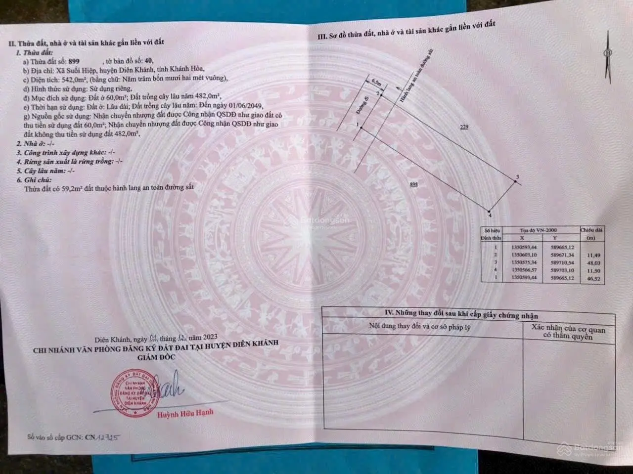 Nhà vườn Suối Hiệp 542m2 ngang 11,5m giá 2,6 tỷ, thích hợp an cư. LH: 0835384333