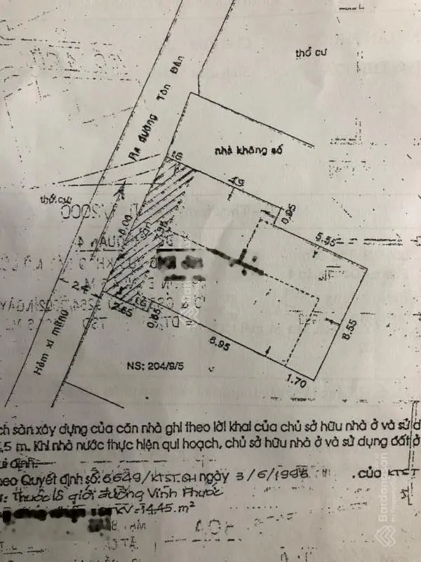 Tôi chủ nhà cần bán nhà 266/ Tôn Đản, Phường 4, Quận 4