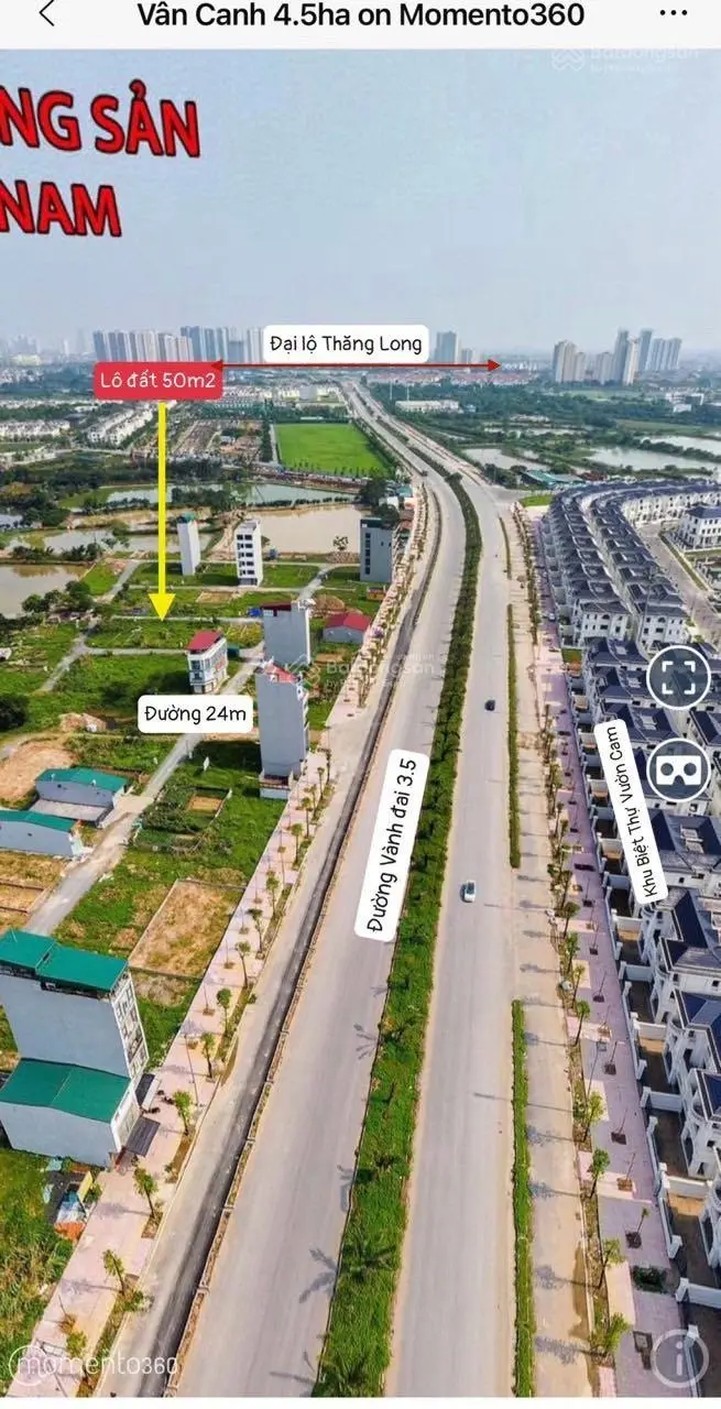 Bán đất dịch vụ Vân Canh khu 4,5ha; phân lô vỉa hè, 50m2, MT 5m, cạnh đường 3.5, LH 0977 126 ***
