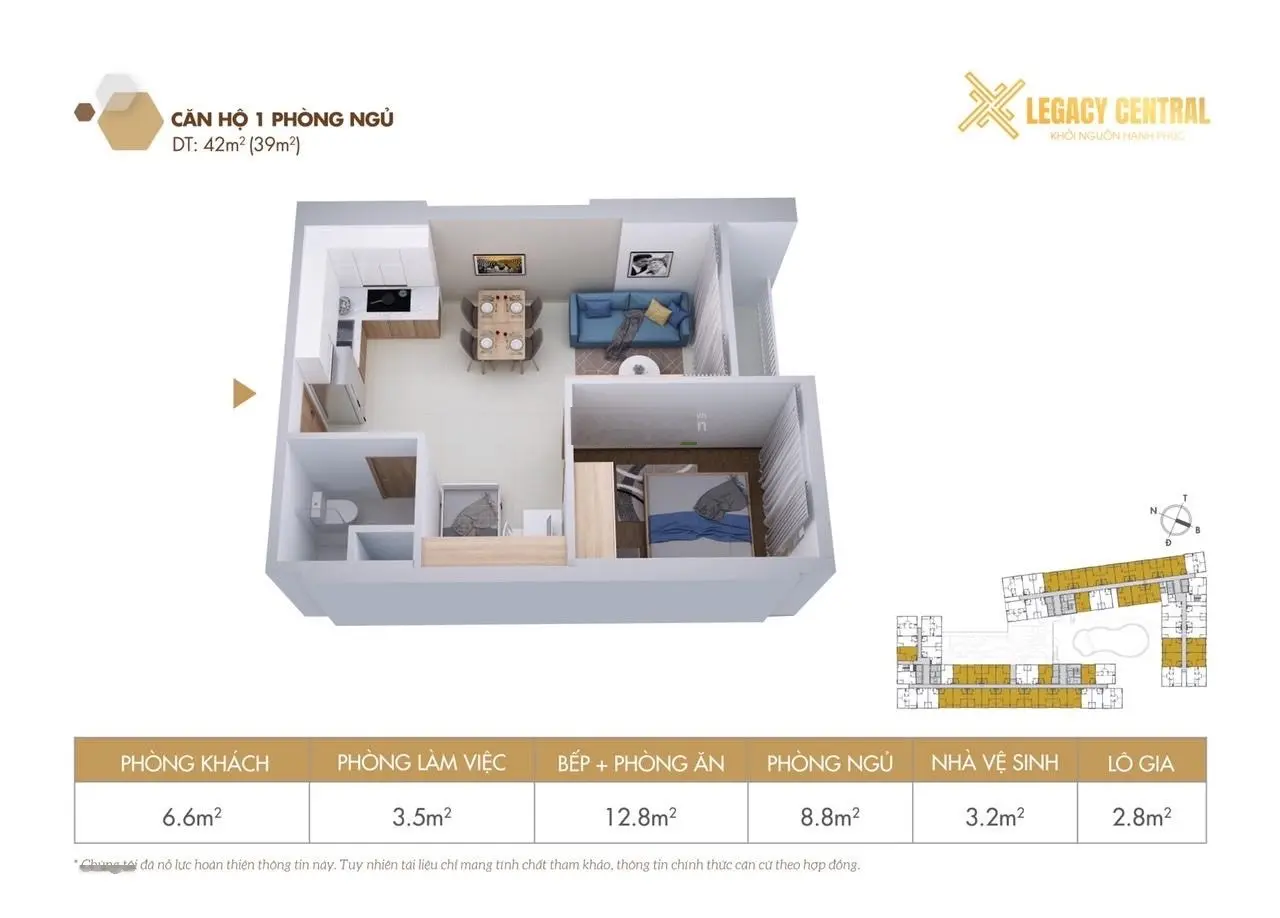 Căn hộ giá gốc chủ đầu tư - dọn vào ở ngay - liền kề kcn vsip 1 - 2 phòng ngủ - 1 tỷ 766 triệu