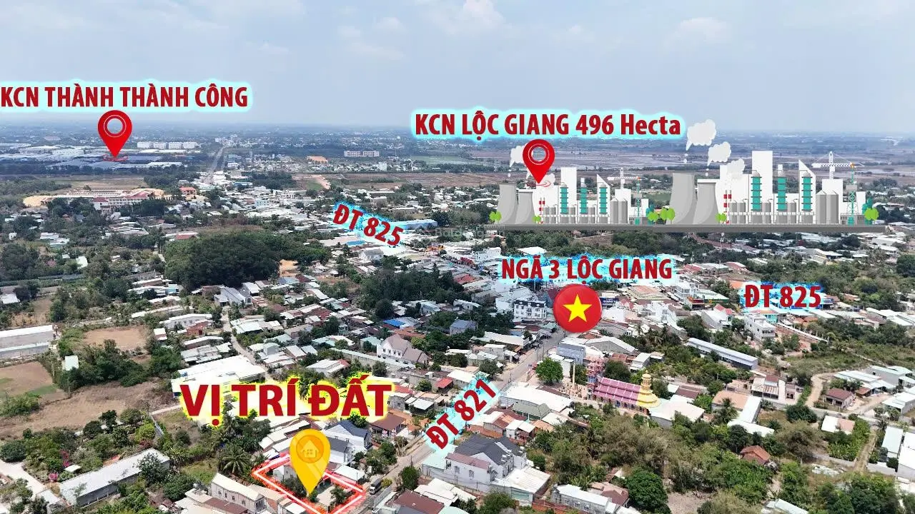 Cần bán nhà 761 m2 thổ cư mặt tiền ĐT 821 tại chợ, Đức Hòa, Long An giá rẻ