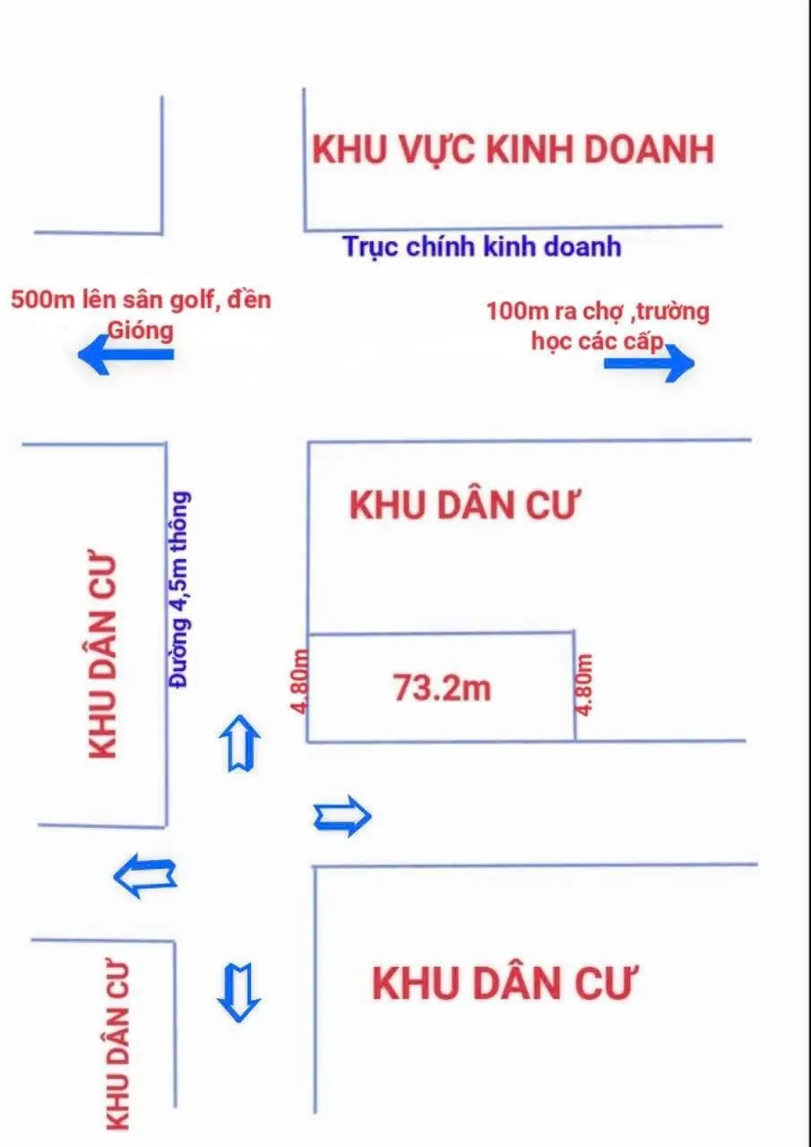 Chính chủ gửi bán lô góc 73m - Cộng Hòa - Phù Linh - Sóc Sơn. Đường thông 5m