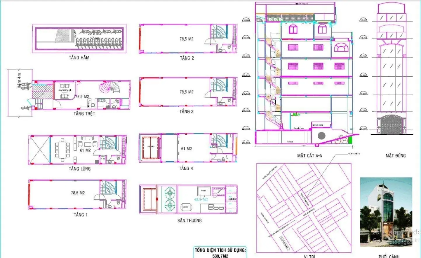 Bán nhanh nhà hẻm rộng 4.5m đường Calmette, P.NTB, Quận 1: 4.8m x 16.2m, hầm, trệt, lửng, 4 lầu, ST