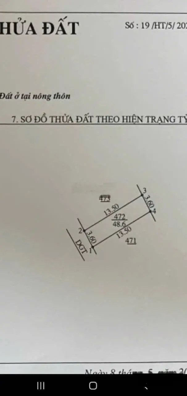 Bán đất Thượng Mỗ bên làng 48.6m2 ô tô đỗ cửa