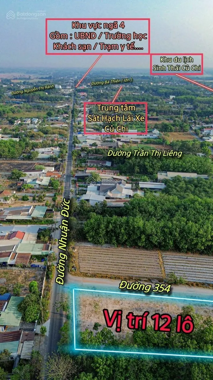 Bán lỗ mặt tiền đường Nhuận Đức thổ cư hoàn toàn vị trí đắc địa trung tâm hành chính xã