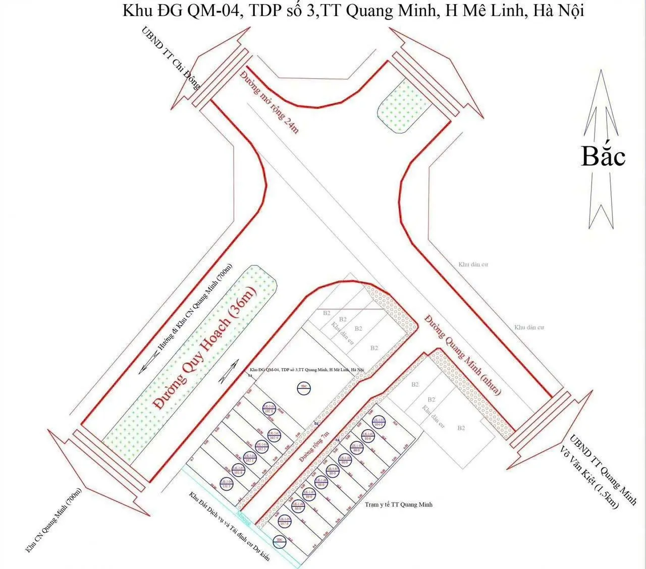 Lô đất có 1 0 2 tại tổ 4 TT Quang Minh - Mê Linh - Hà Nội
