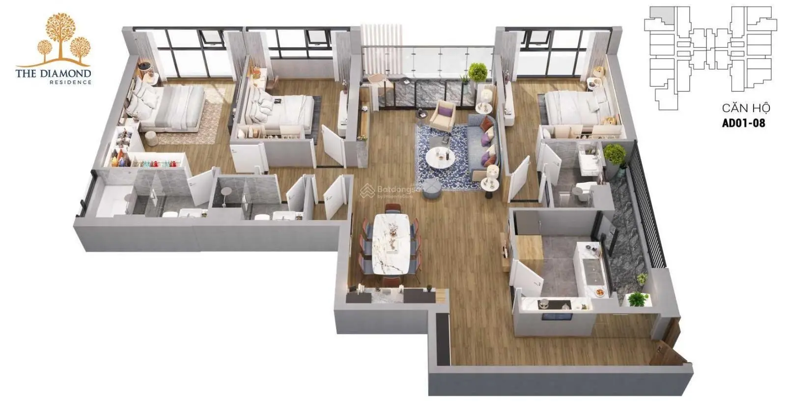 CHỈ TỪ 13 TỶ SỞ HỮU CĂN HỘ GÓC 144M2 TẠI THE DIAMOND, THANH XUÂN, HÀ NỘI, ĐÃ CÓ SỔ, BÀN GIAO NGAY