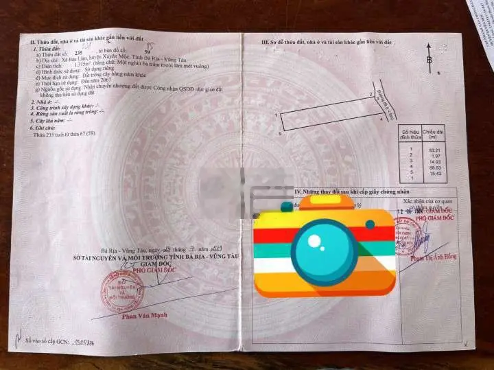 1 sào 3 phủ hồng view hồ sông ray đường nhựa thông