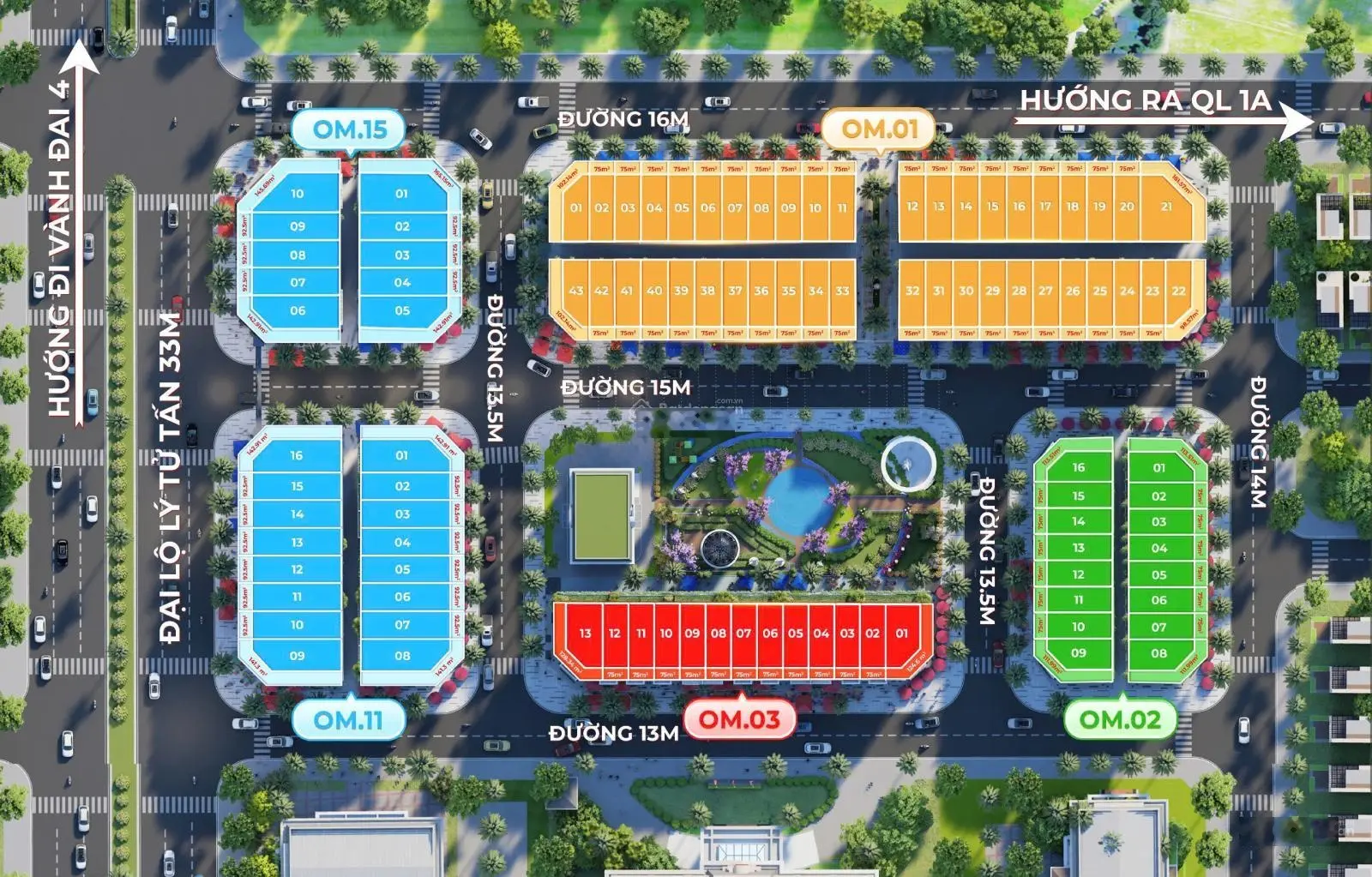 Bán suất NG lô góc 142,9m2 Dự án Him Lam Boulevard Thường Tín, vào tên trực tiếp, giá 30,5 tỷ