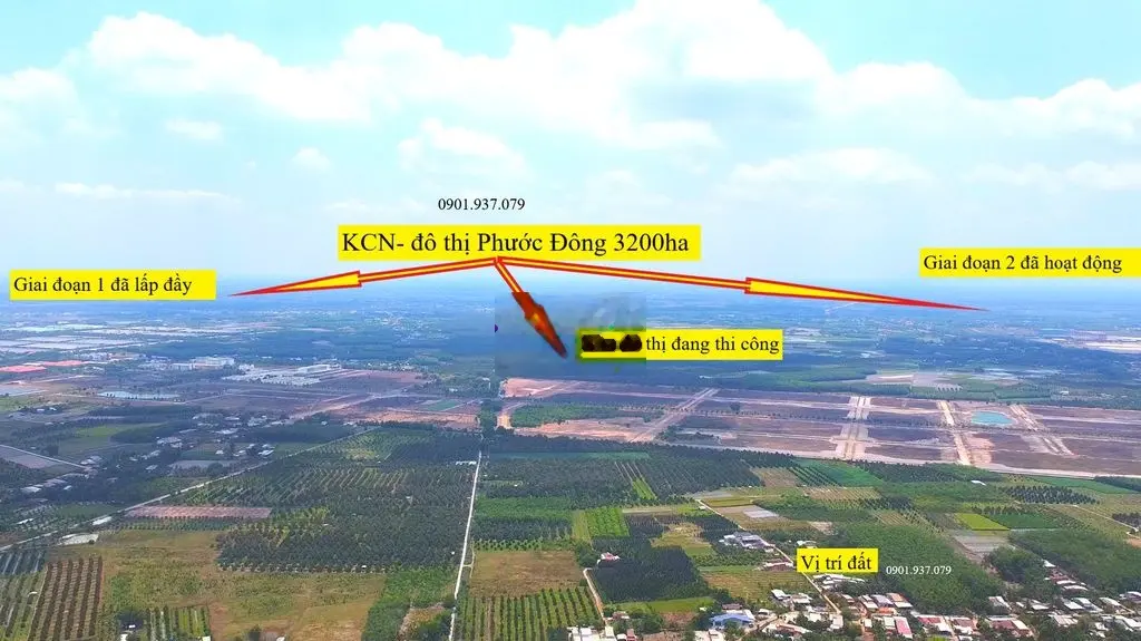 630m2. 10m mặt tiền. Nhà và đất ngay KCN Phước Đông. 1,2 tỷ