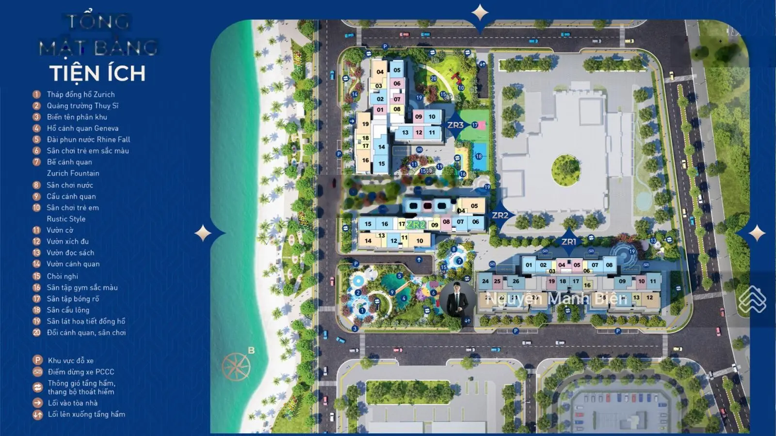 Cực hot! Duy nhất căn 2PN góc ZR1 view quảng trường + Hồ San Hô Vinhomes Ocean Park 0988 963 ***