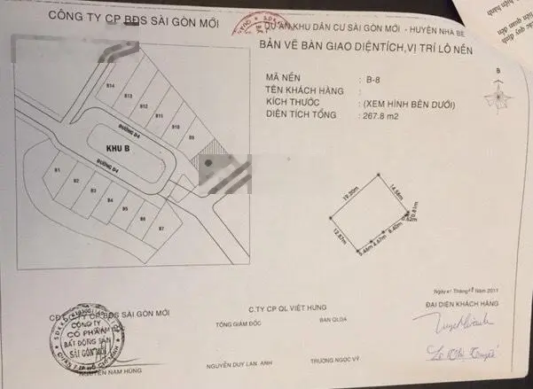 Cần bán đất nền dự án Sài Gòn Mới Thị Trấn Nhà Bè DT: 623m2 giá 10,5 tỷ 0916 681 *** Nghinh