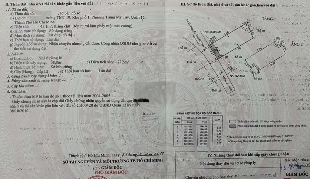 Nhà 2 tầng,P.Trung Mỹ Tây,DT:4 x 11 (CN: 45m2),nhà sạch đẹp chắc chắn