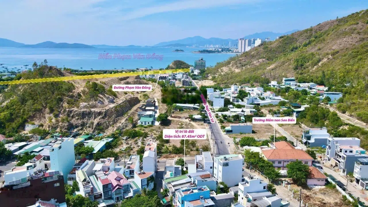 Đất mặt tiền Lý Thái Tổ - Hòn Sện - Vĩnh Hoà - Nha Trang - giá 4tỷ800(DT 87,45m2 ngang 4m)