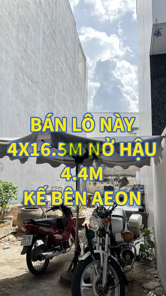 Bán gấp đất Bờ Bao Tân Thắng, đối diện AEON, nở hậu, HXH, 4.45 tỷ