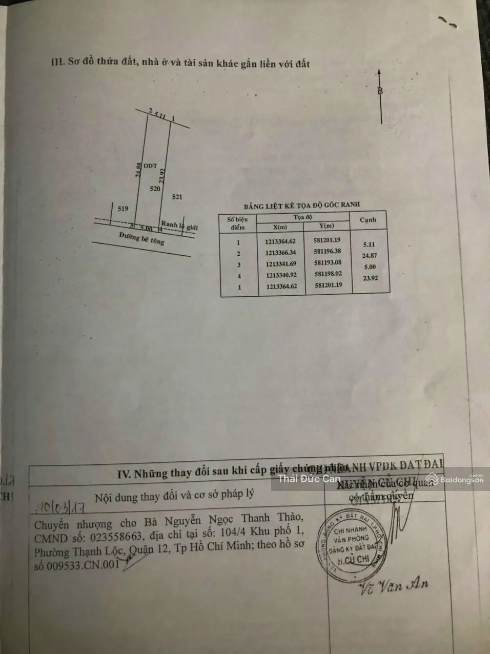 Bán đất đường Nguyễn Văn On, thị trấn Củ Chi, DT=5x25m thổ cư hết đất, gần chợ, gần trường