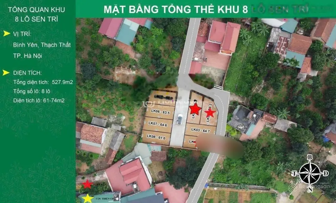 63m2 đất full cư 2 mặt thoáng đường thông tại trung tâm hành chính xã bình yên thạch thất