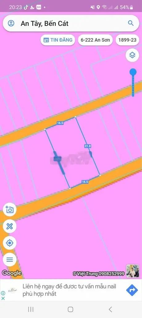 Bán đất An Tây, Bến Cát, Bình Dương, diện tích 525,5m2, giá 3,4 tỷ