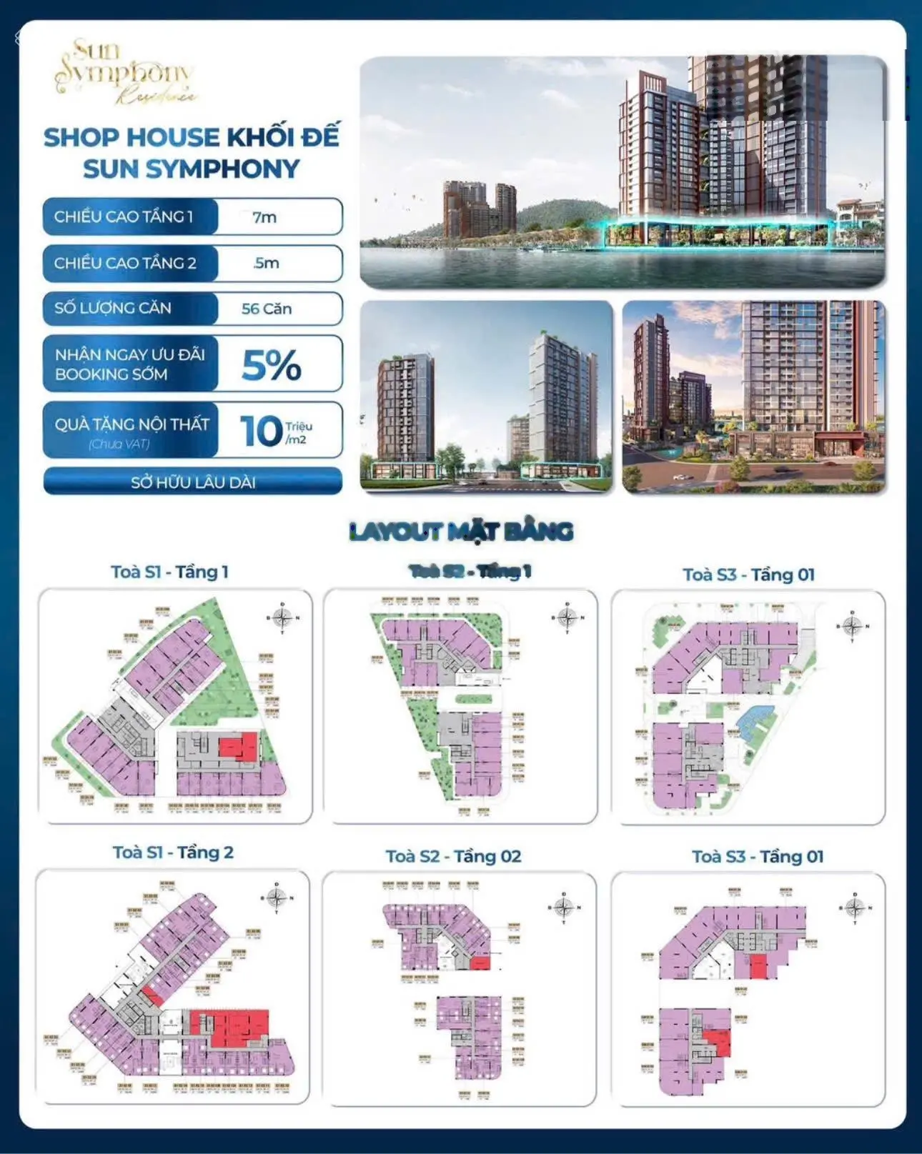 Sun Group mở bán Shophouse Khối đế 2 tầng view sông Hàn Sun Ponte - Cosmo - Symphony Đà Nẵng
