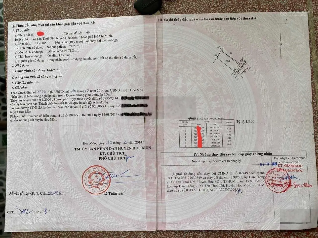Chủ ngộp bank ra nhanh lô đất ở Tân Thới Nhì, Hóc Môn 71m2 Giá:710tr