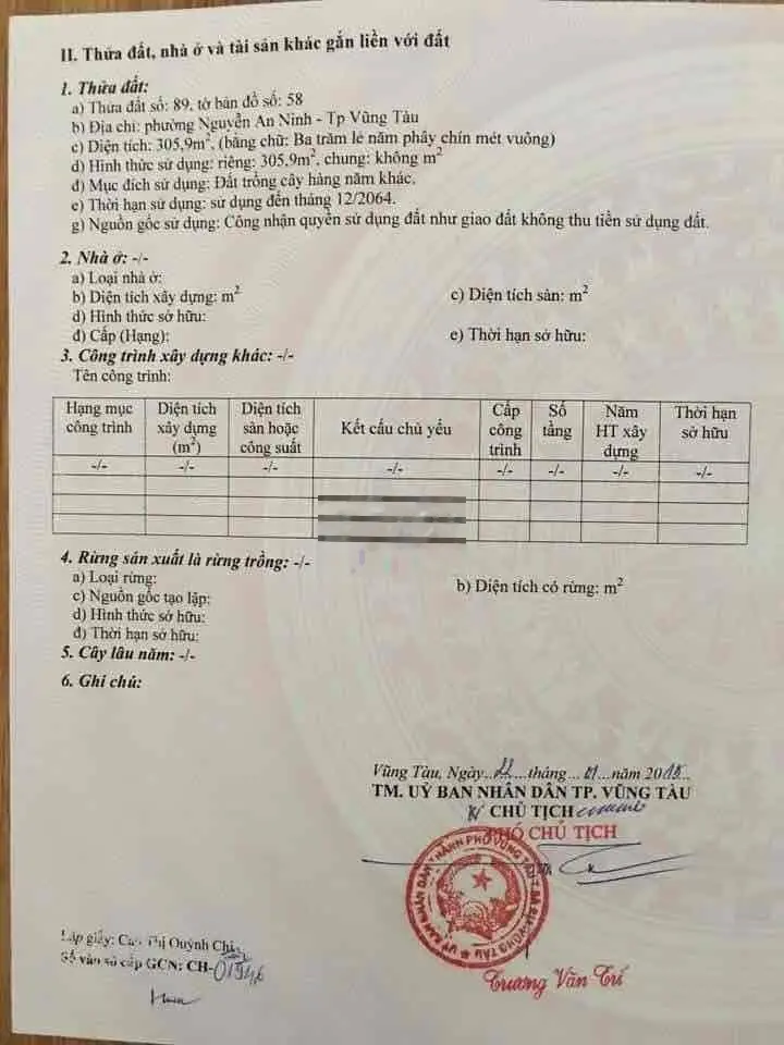bán 305m đất mặt tiền đường 3/2 tp vũng tàu