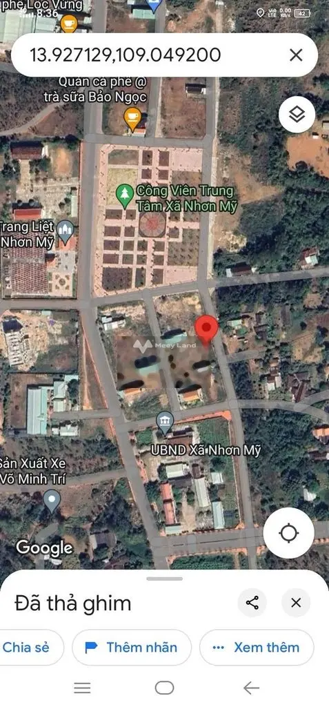 Bán đất khu vực trung tâm xã Nhơn Mỹ