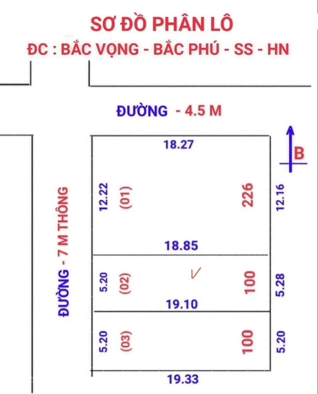 Chính chủ gửi bán 100m2 đất ở thôn Bắc Vọng xã Bắc Phú-SS-HN