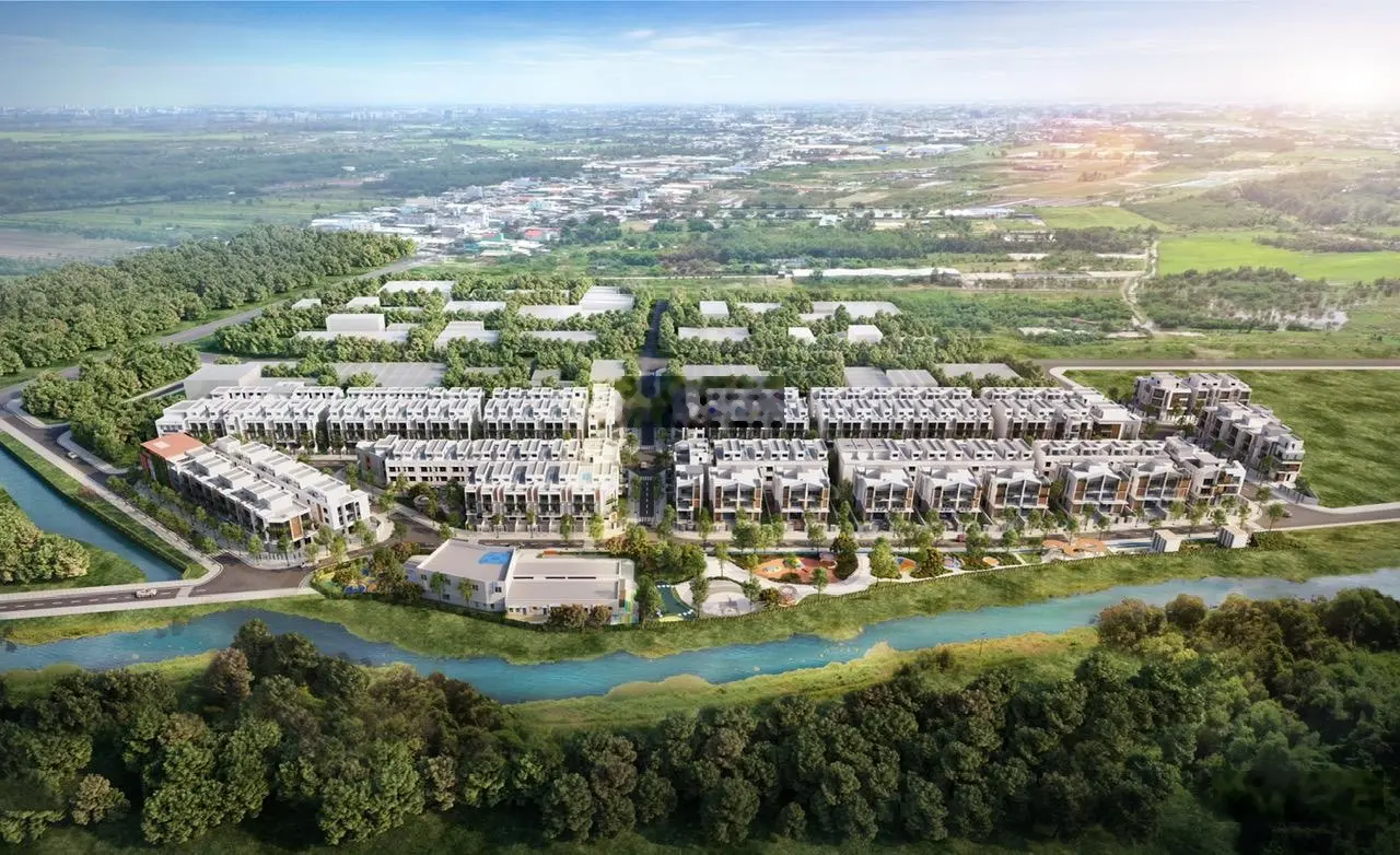 Nhà phố 7x20, mặt tiền 20m, khu bán compound hồ bơi, trường học, công viên.. 11,6 tỷ giáp Tân Phú