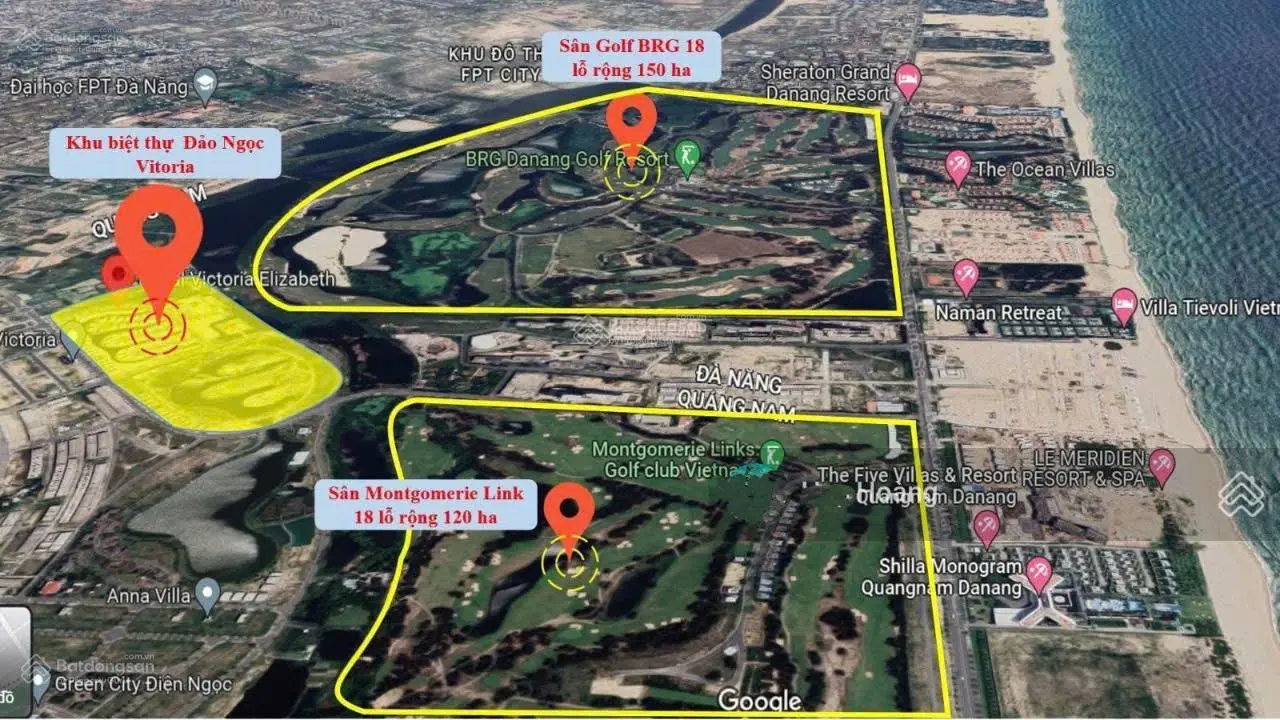 SOS ! Biệt Thự Vừa Ven Sông, View Biển-Sân Golf BRG, Có Diện Tích 345m2,Có Sổ Hồng Mà Giá Chỉ 13 Tỷ