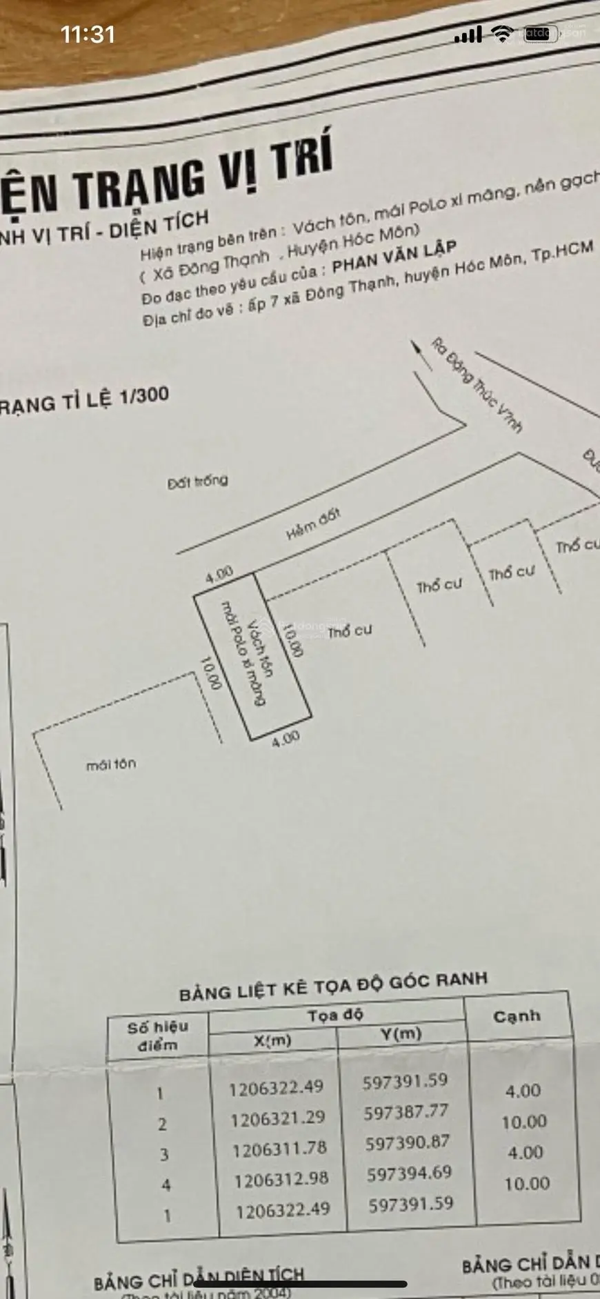 Cần bán miếng đất 650tr - Đặng Phúc Thinh - Hóc Môn