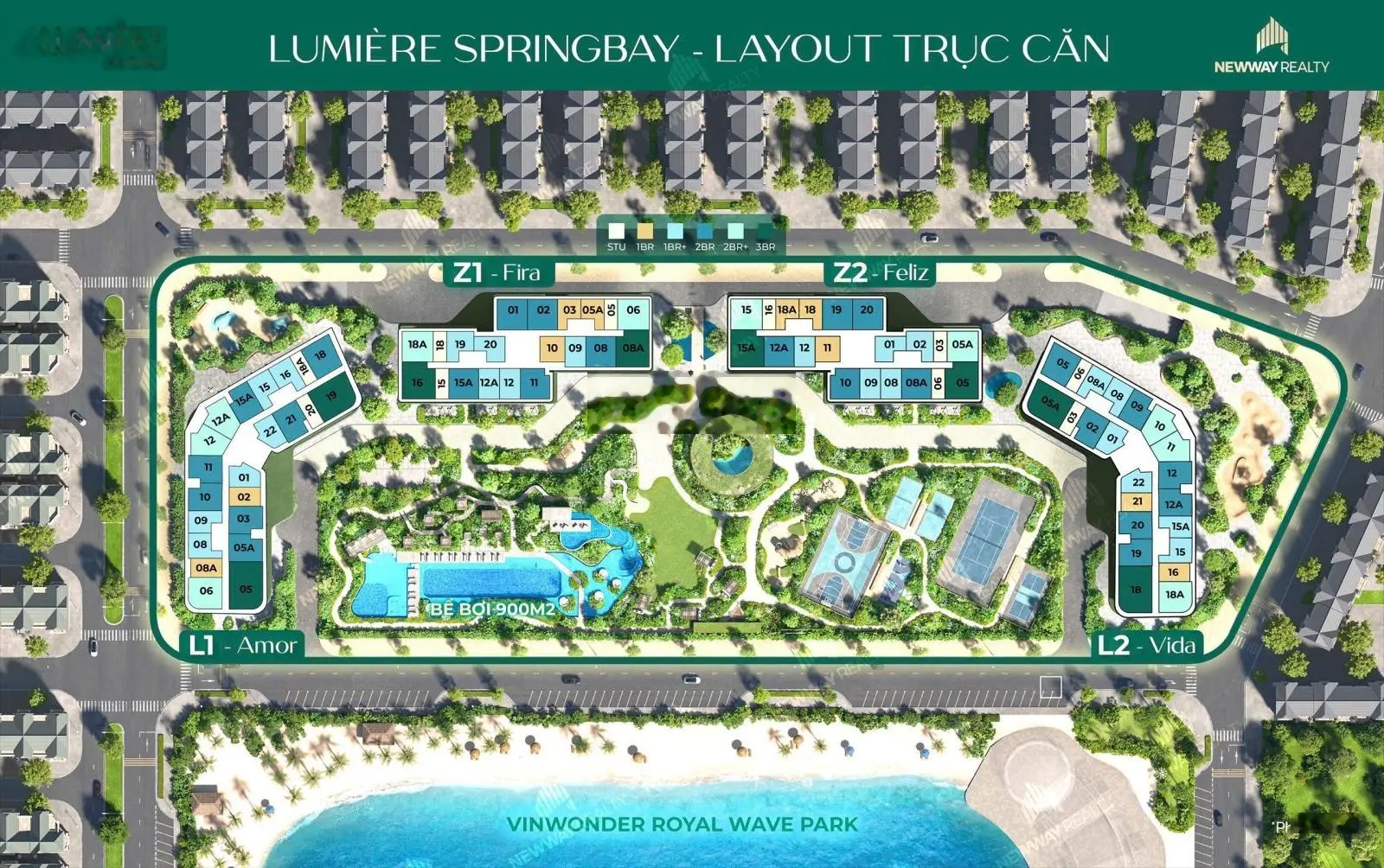 Siêu phẩm nghỉ dưỡng fira (z1) và amor (l1) lumière spring bay của cđt masterise. lh 0896 345 ***