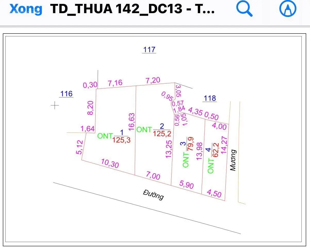 Bán đất mặt trục chính đường nhựa Cửu Cao. Mặt tiền 28m diện tích 390m2 đường rộng 8m. Giá 42tr/m2