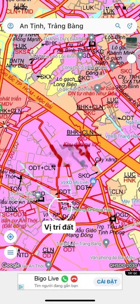 Thanh lý lô đất ngay KCN Trảng Bàng 60m2 giá 455triệu sổ hồng riêng