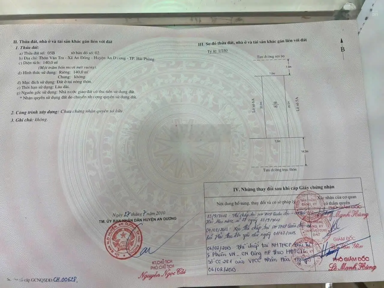 140m Mặt Đường Máng Nước, Bãi Hyện, Vân Tra, An Đồng