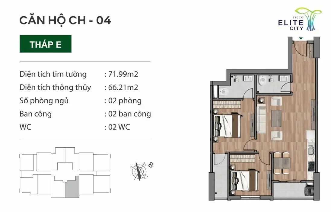 Chỉ với 874 tr sở hưu căn hộ 2PN, 66m2 full nội thất ngay trung tâm TP Thái Nguyên