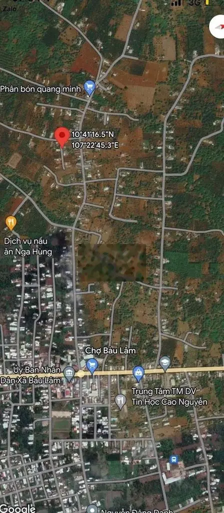 BÁN ĐẤT THỔ CƯ GẦN CHỢ BÀU LÂM,MT NHỰA NHÁNH,GIÁ 650TR,KHU DÂN CƯ