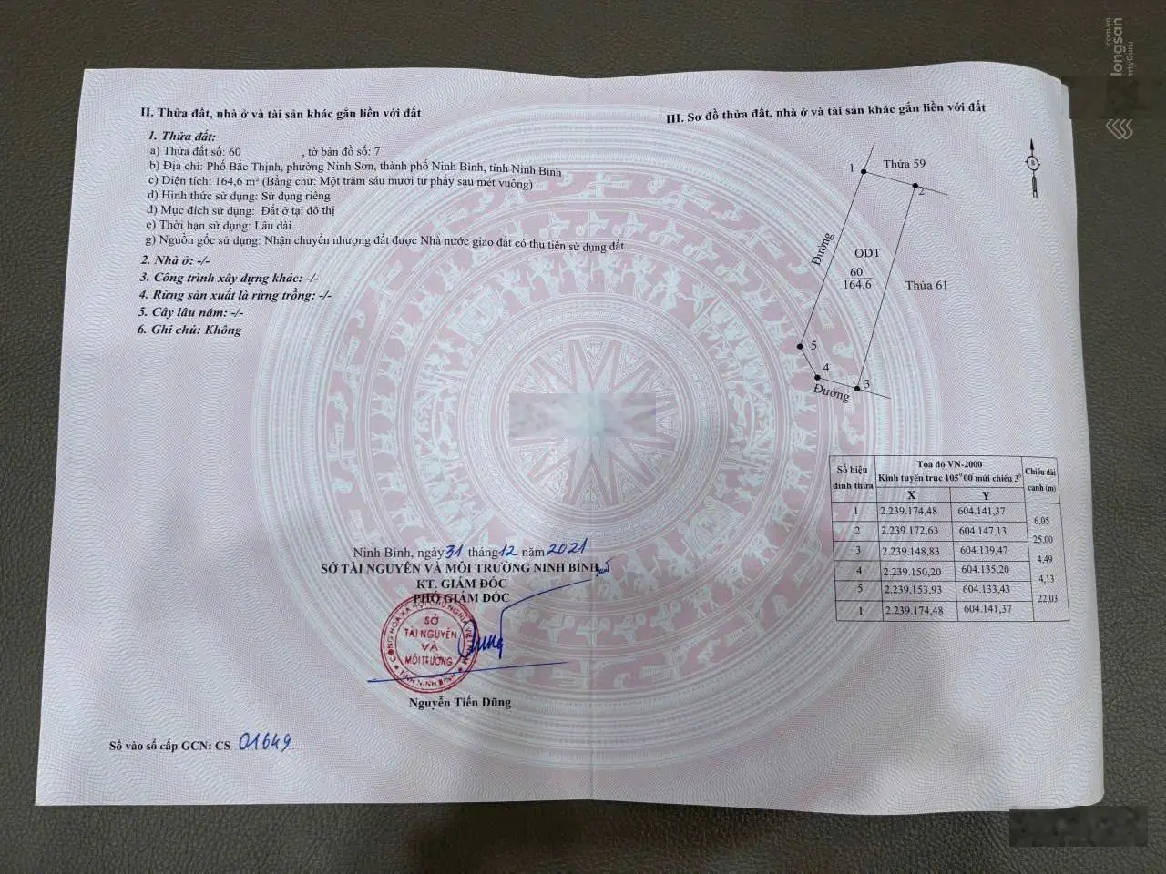 Bán đất đẹp - giá tốt tại phường Ninh Sơn TP Ninh Bình - 164.6m2, 19 triệu/m2
