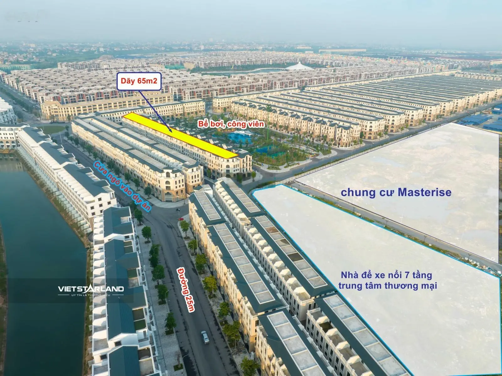 Bán căn liền kề 65m2 rẻ nhất Vin 3, mặt tiền rộng 5m xây 5 tầng, đường thông thoáng.vay Lãi Suất 0%
