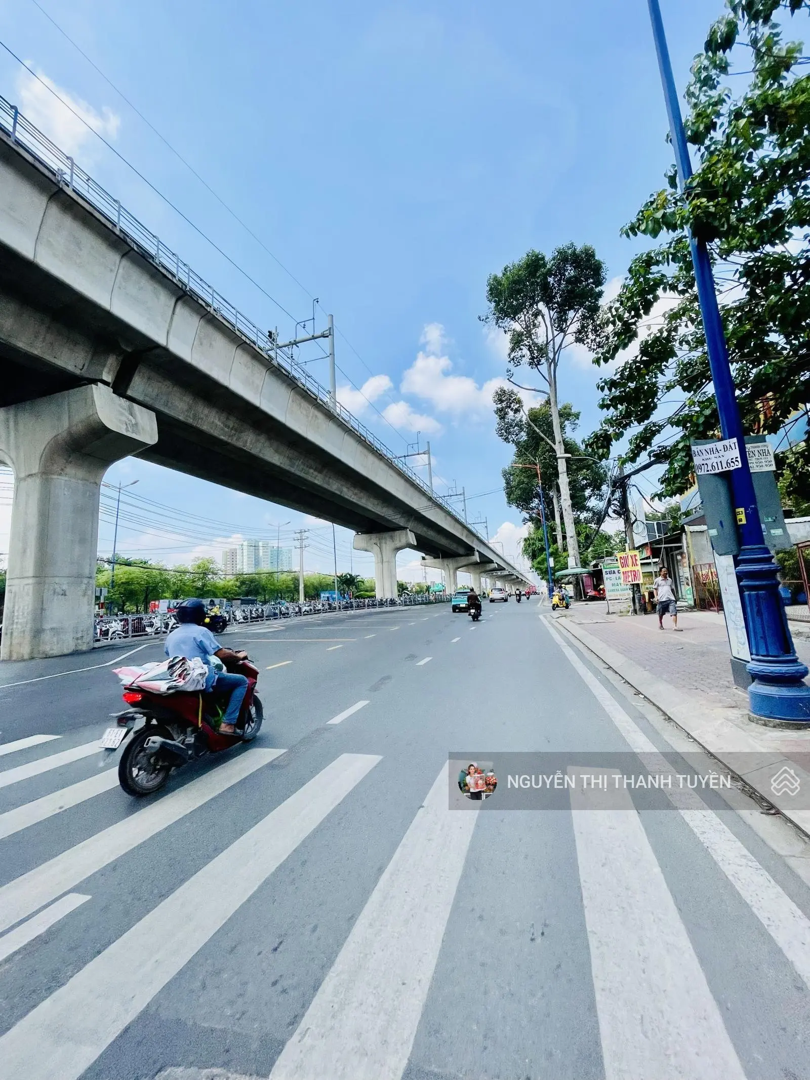 Nhà 3 tầng xây kiên cố ngay Ga Metro Bình Thái P.Trường Thọ 90m2(5x18m) đường rộng 10m có vỉa hè