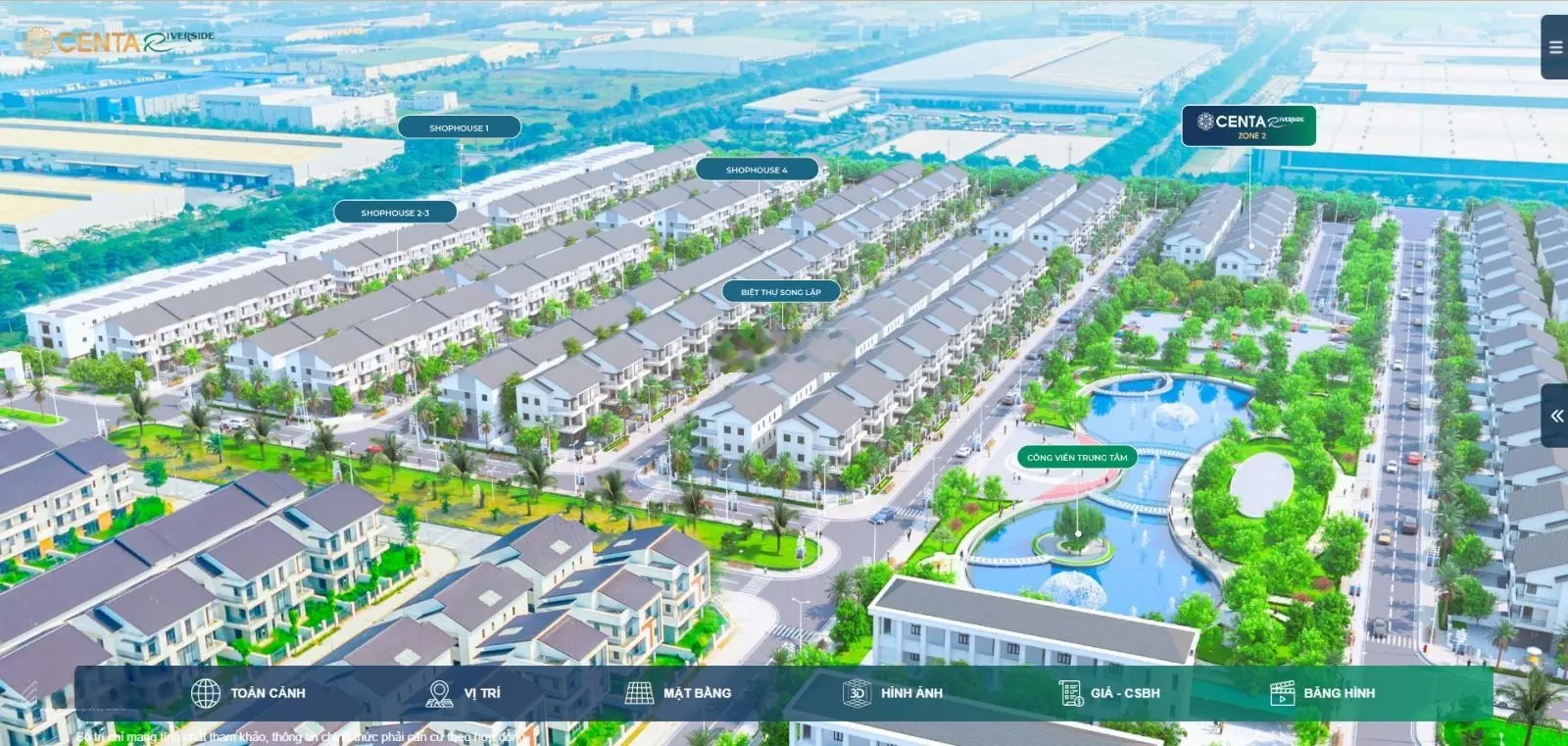 Biệt thự Centa Riverside 180m2, giá 10.4 tỷ, hướng Nam, thanh toán linh hoạt