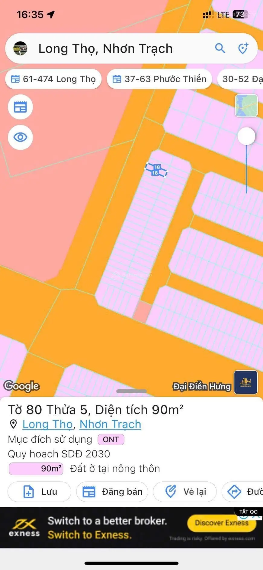 Cần bán nhanh lô đất mặt đường 35m(D1) trong dự án HUD, gần ngã 4 Lê Hồng Phong