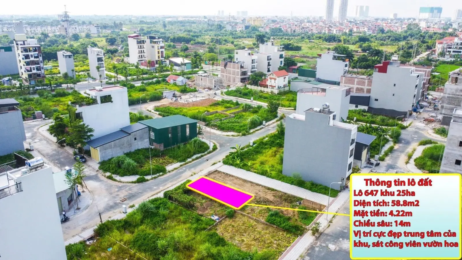 Chính chủ cần bán lô đất 58.8m2 khu 25ha Vân canh Hoài Đức Hà Nội