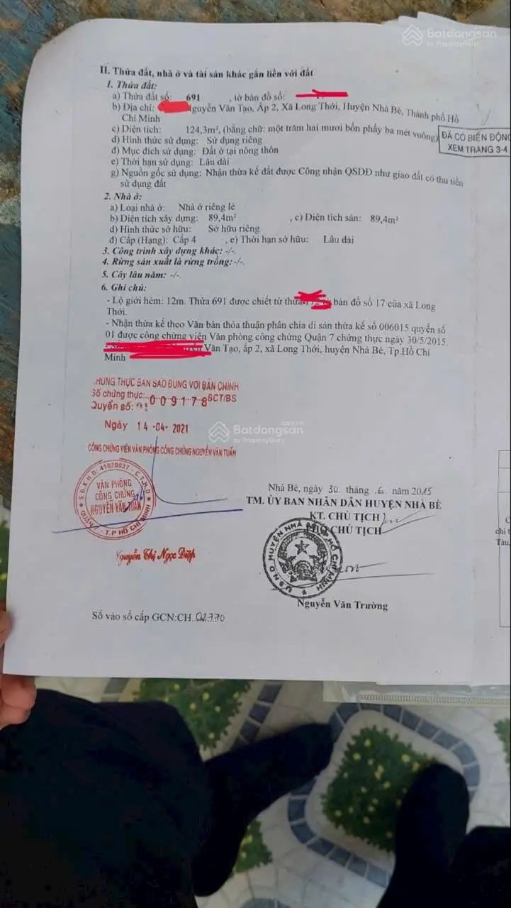 Nhà biệt thự vườn Nguyễn Văn Tạo, hẻm 6m, 7,5 x 18, gần chợ Bà Chồi, 4,5 tỷ ( giá Còn TL)