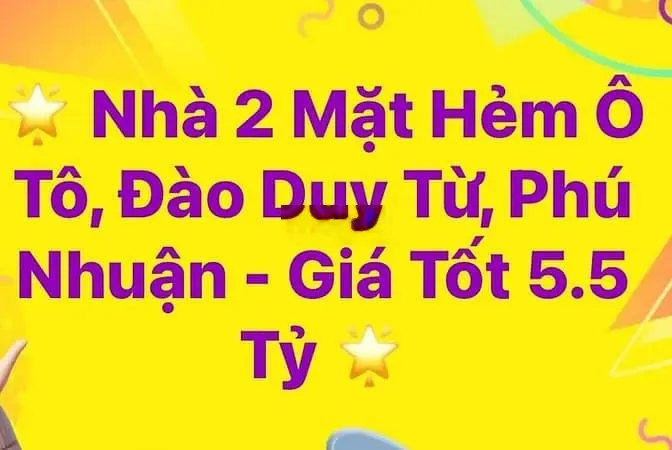 Không thể bỏ lỡ Nhà 32,2m² Nở Hậu - 2 Mặt Hẻm Ô Tô, Trung Tâm Phú N.