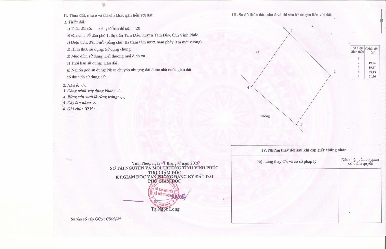 Đất xây khách sạn có sổ đỏ ở thị trấn Tam Đảo - chủ cần bán gấp, rất gấp
