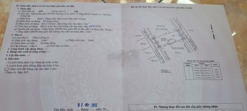 Bán đất thổ cư shr hxh khu dc Bình Triệu