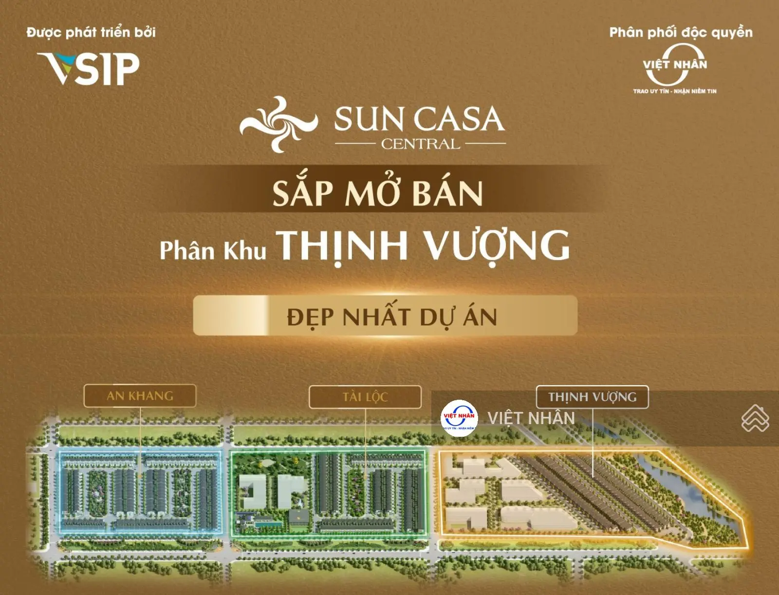 Vsip mở bán phân khu đẹp nhất - biệt thự 250m2, Shophouse 168m2 ngay thành phố mới Bình Dương