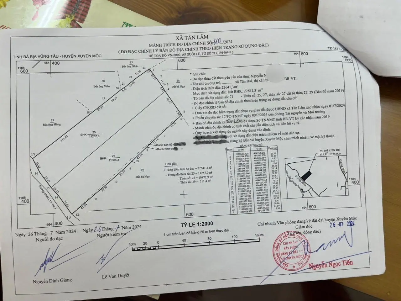 Cần bán gấp 2mẫu2 đất CLN. Mặt tiền đường nhựa xã Tân Lâm, Huyện Xuyên Mộc, BRVT