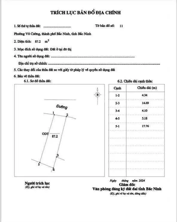 Bán đất 86m2, Bồ Sơn Núi, Võ Cường, TP Bắc Ninh. Gần hồ điều hòa, giá nhỉnh 2 tỷ